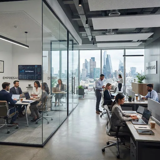 Equipo de trabajo en una oficina